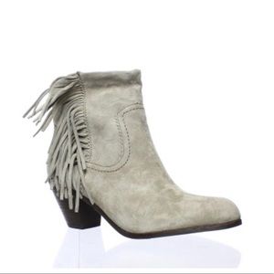 Sam Edelman Louie Tan Suede Fringe Bootie